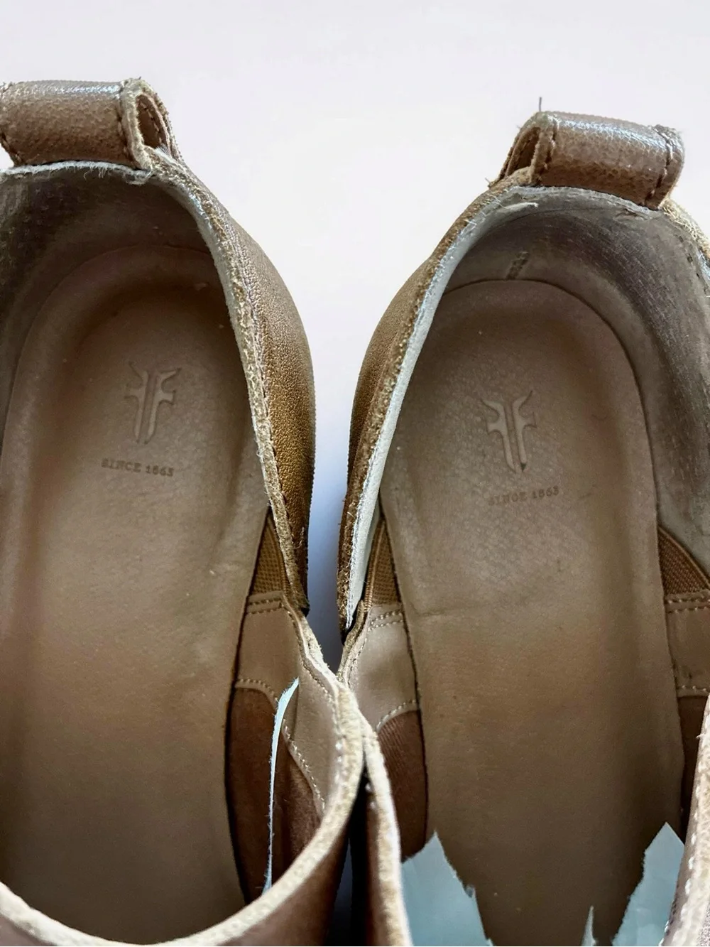 Frye Cognac Leather Slip-On Shooties